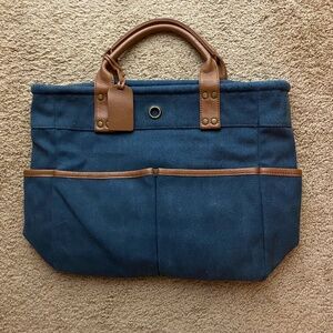 Levenger-NWOT Blue Canvas Tote